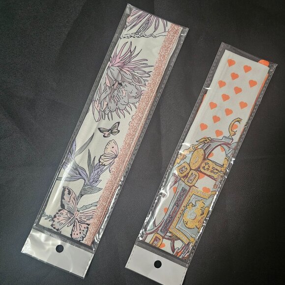 NEW Twilly Orange Beige Yellow 33.5x2 inches & Pink Lavender Gray 38x2.25 inches - Picture 5 of 5